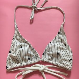 Kayleigh Peddie Polly Swim Top — Playboy Pinstripe